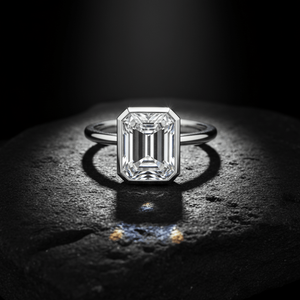 Éclat Emerald — Lab-Grown Diamond Ring in 18ct White Gold - HD Studio