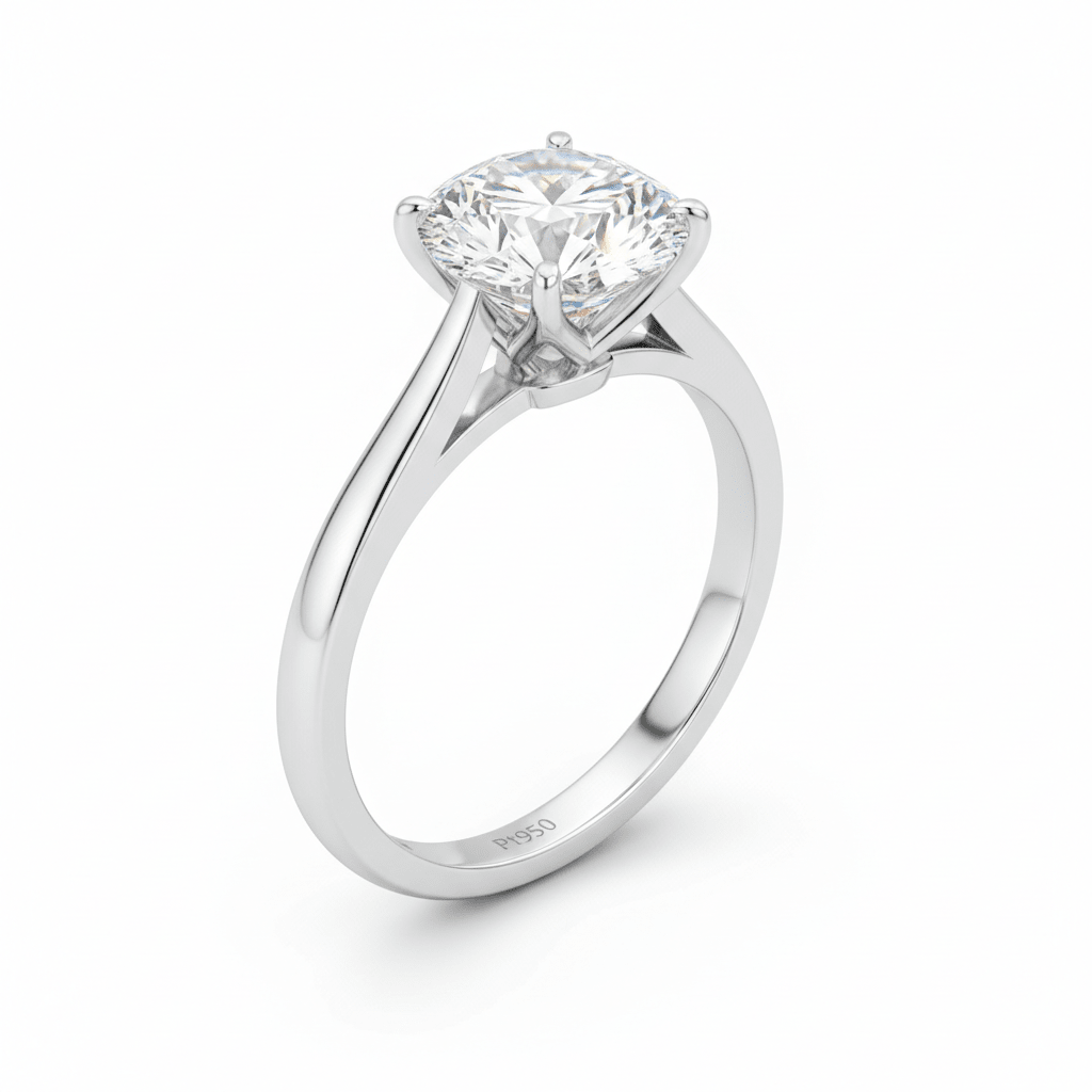 1 ct Round Brilliant Solitaire in Platinum | Diamond Engagement Ring - HD Studio