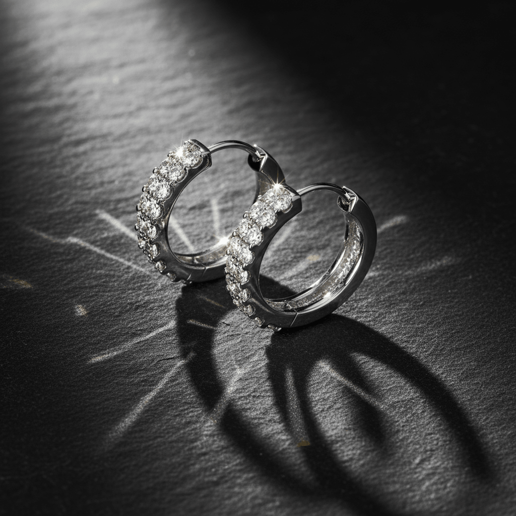 Aurora Hoops — Diamond Earrings in Platinum - HD Studio