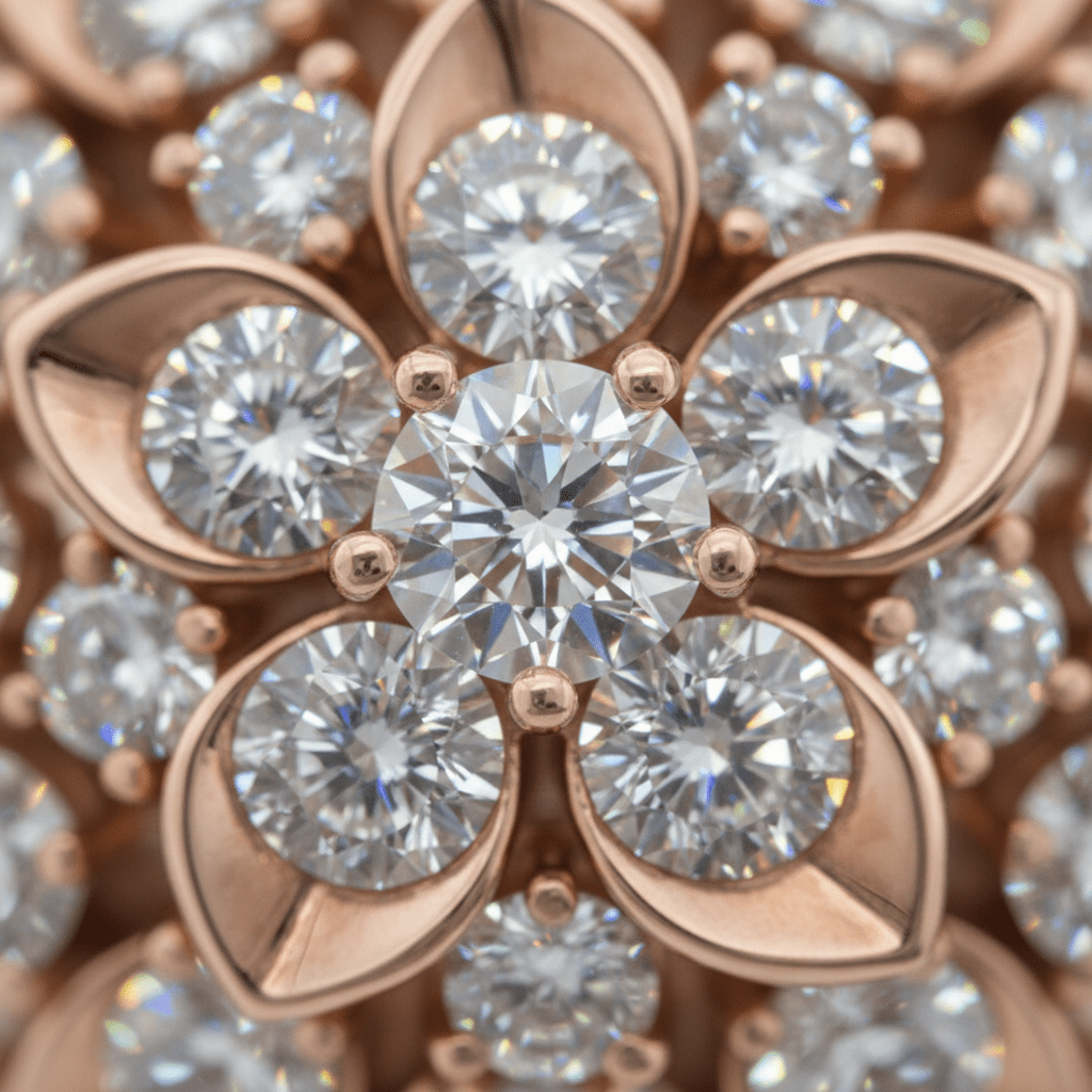 Noir Cluster Drops — Diamond Earrings in 18ct Rose Gold - HD Studio
