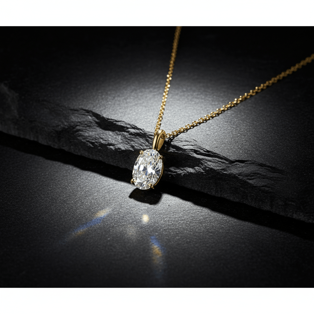Celeste Drop — Diamond Necklace in 18ct Yellow Gold - HD Studio
