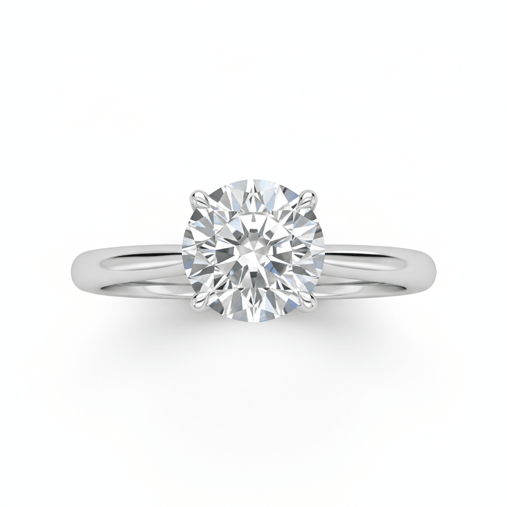 1 ct Round Brilliant Solitaire in Platinum | Diamond Engagement Ring - HD Studio