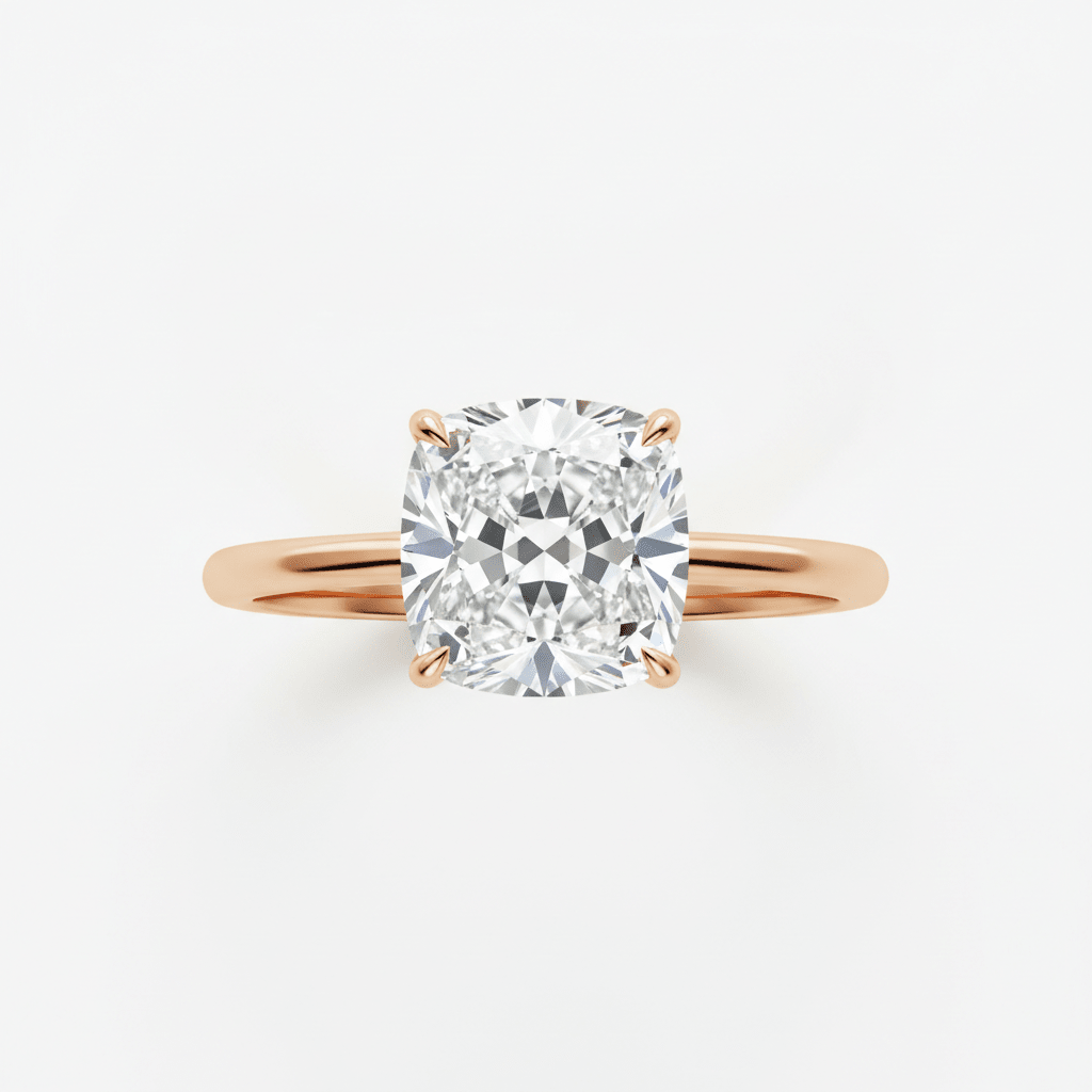 Rosé Cushion — Lab-Grown Diamond Ring in 18ct Rose Gold - HD Studio