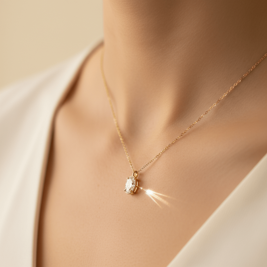 Celeste Drop — Diamond Necklace in 18ct Yellow Gold - HD Studio