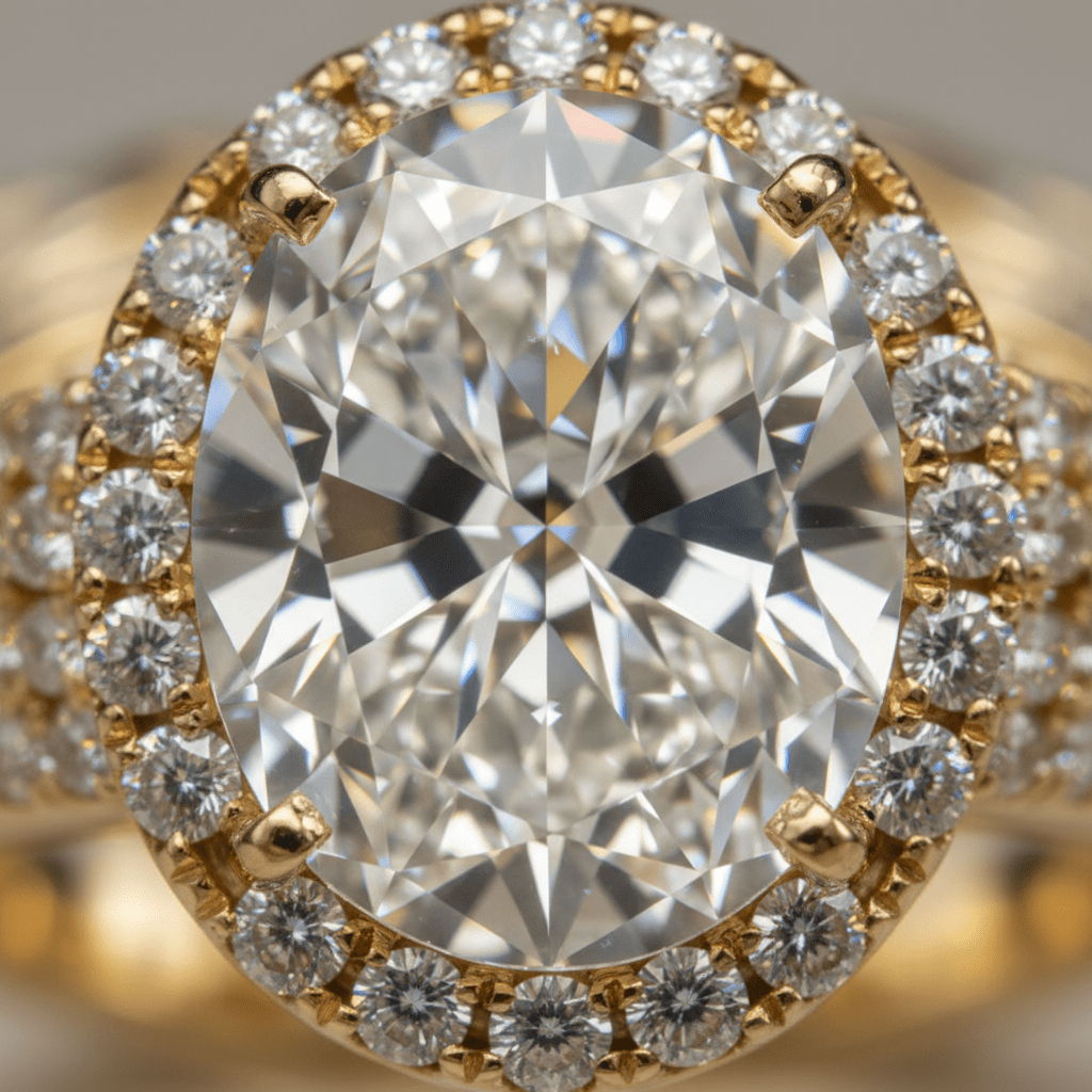 Soleil Halo — Lab-Grown Diamond Ring in 18ct Yellow Gold - HD Studio
