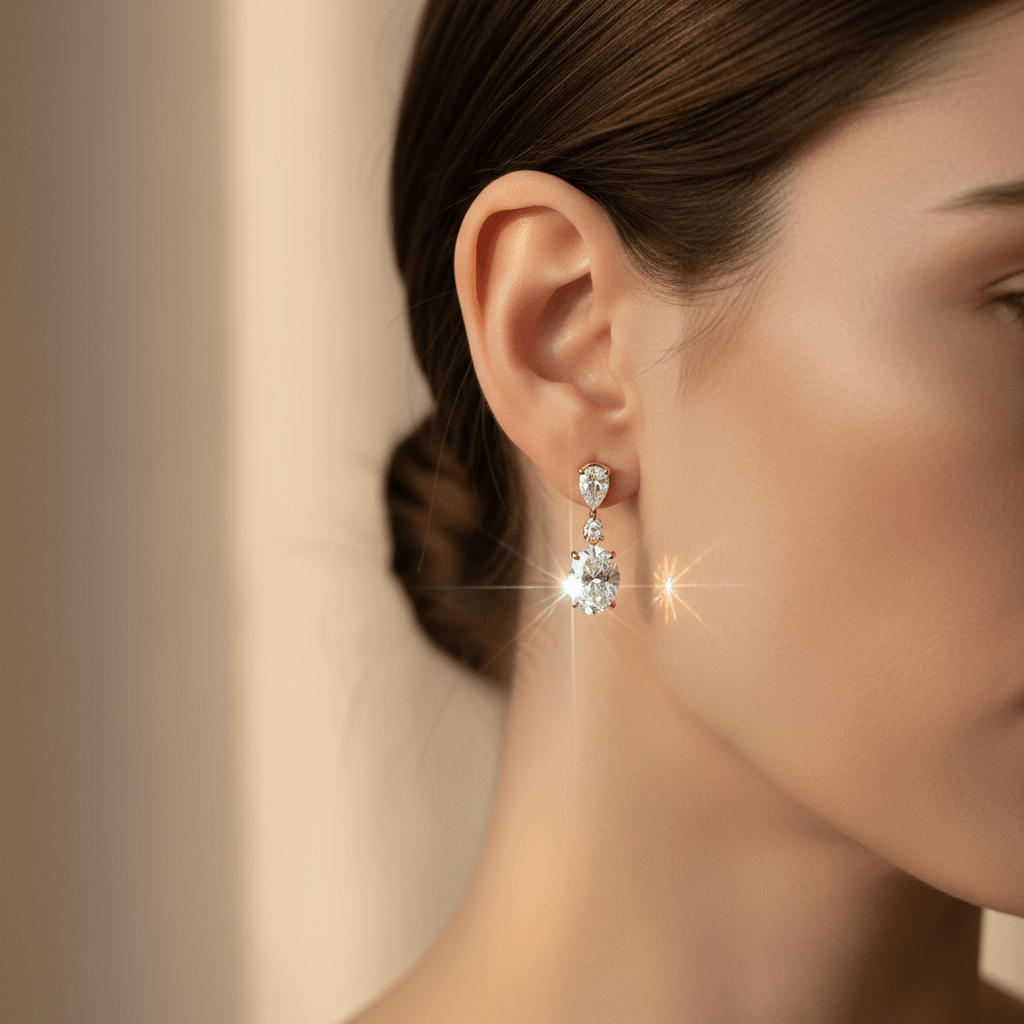 Celeste Drops — Diamond Earrings in 18ct Yellow Gold - HD Studio