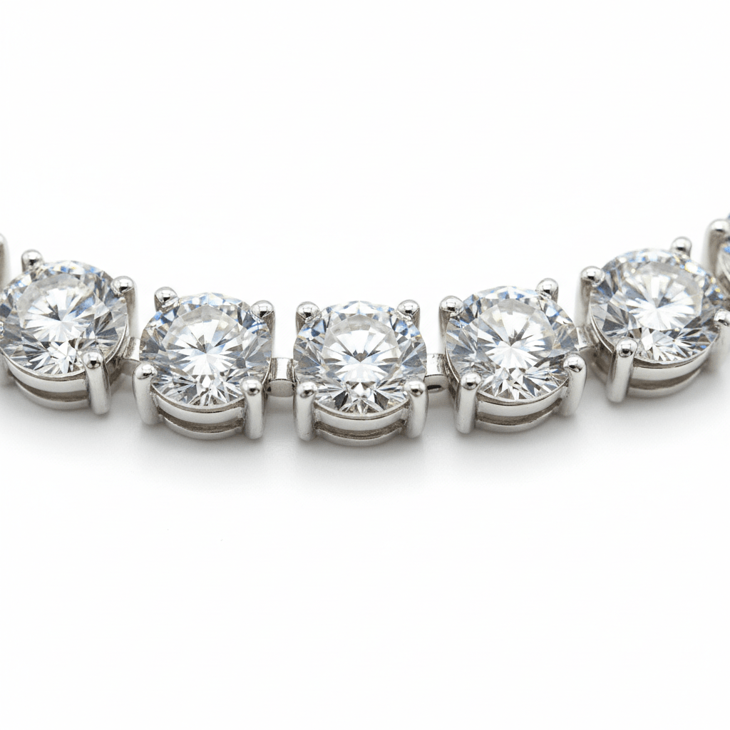 Éclat Tennis — Lab-Grown Diamond Necklace in 18ct White Gold - HD Studio