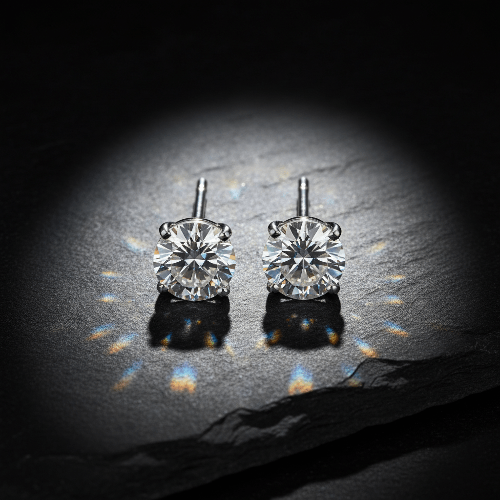 Lumière Studs — Diamond Earrings in 18ct White Gold - HD Studio