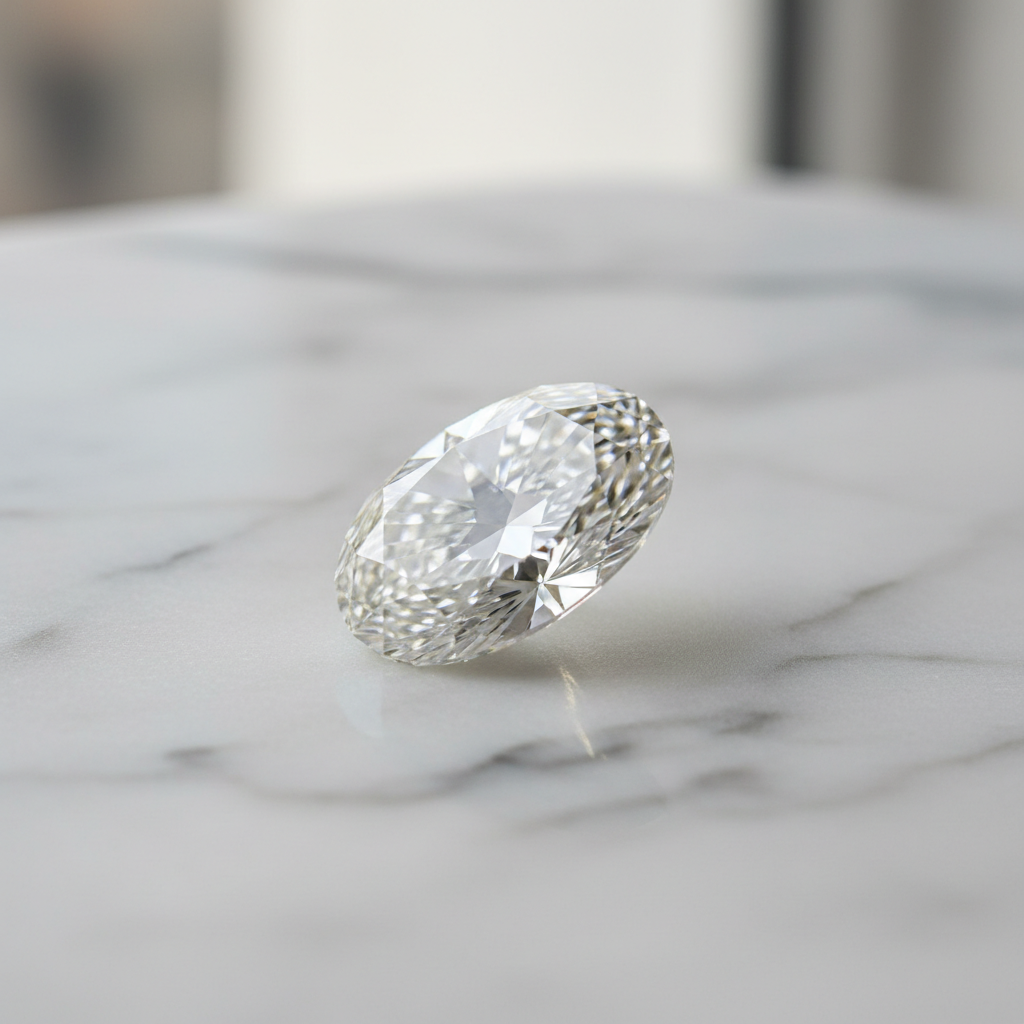 Meridian Oval Diamond – 45° Marble View