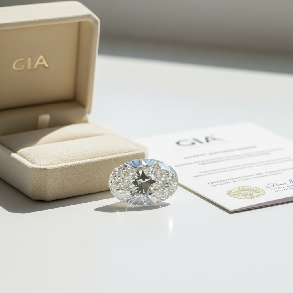Meridian Oval Diamond – Box & GIA Certificate
