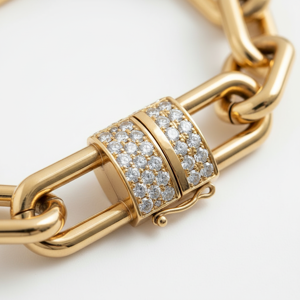 The Battersea Gold Heavy Chain Cuff — Macro