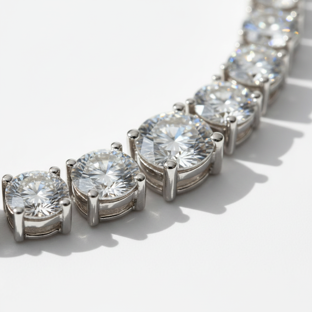The Covent Garden Graduated Diamond Tennis Necklace — Macro