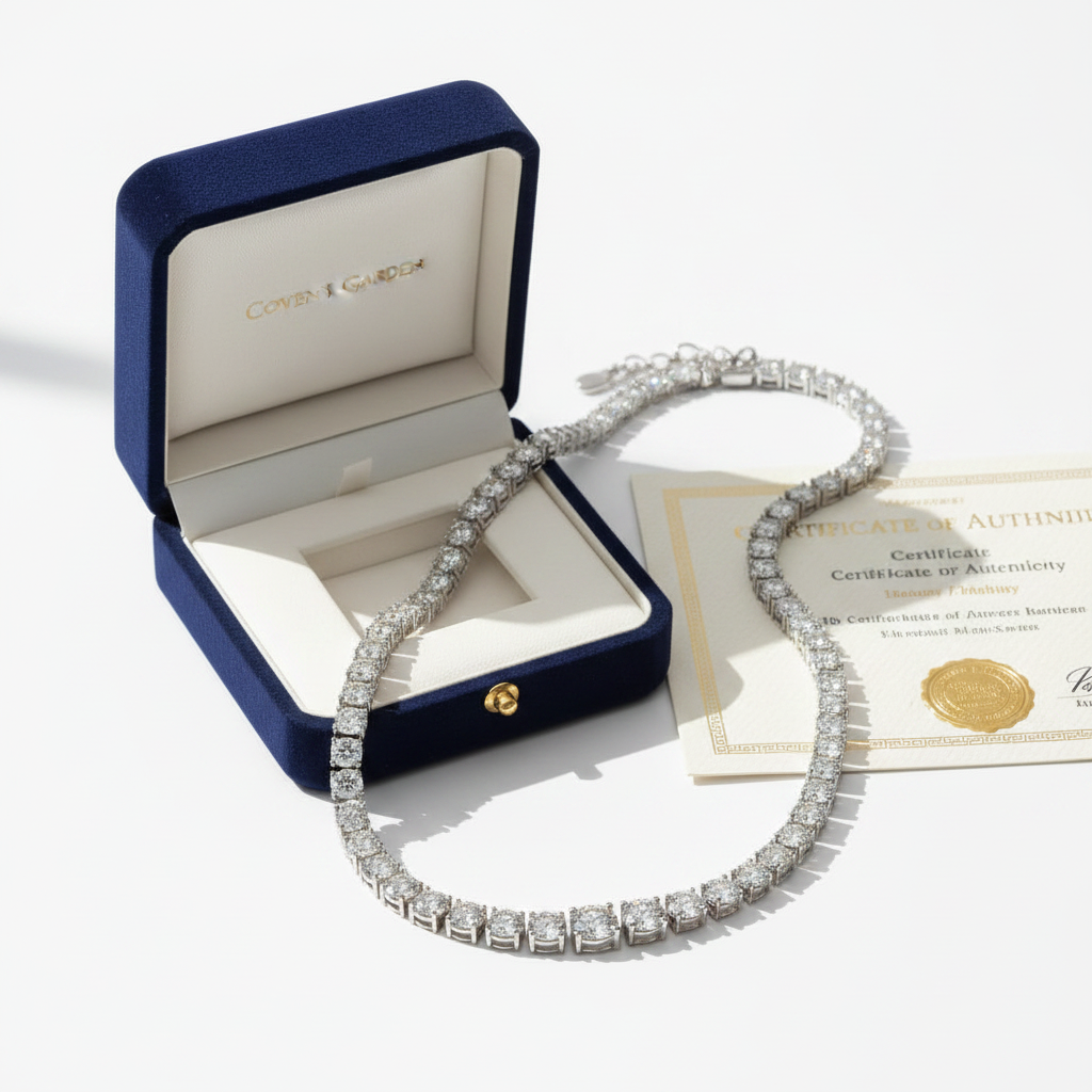 The Covent Garden Graduated Diamond Tennis Necklace — Packaging