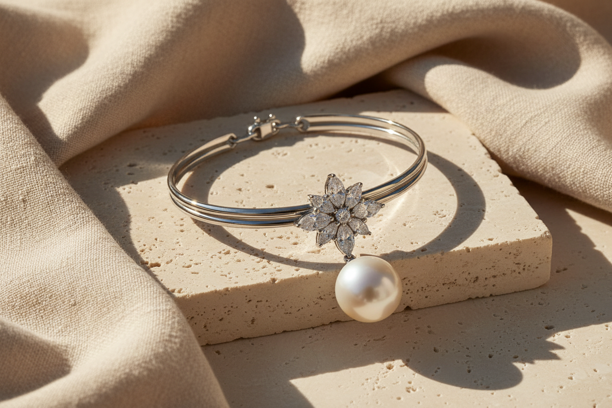 The Greenwich Pearl & Marquise Diamond Choker — Lifestyle