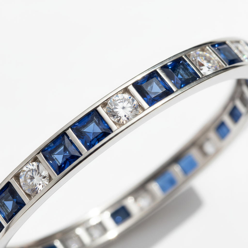 The Hampstead Sapphire & Diamond Bangle — Macro
