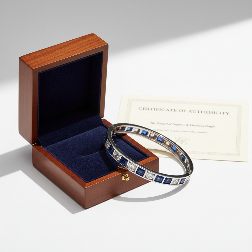 The Hampstead Sapphire & Diamond Bangle — Packaging