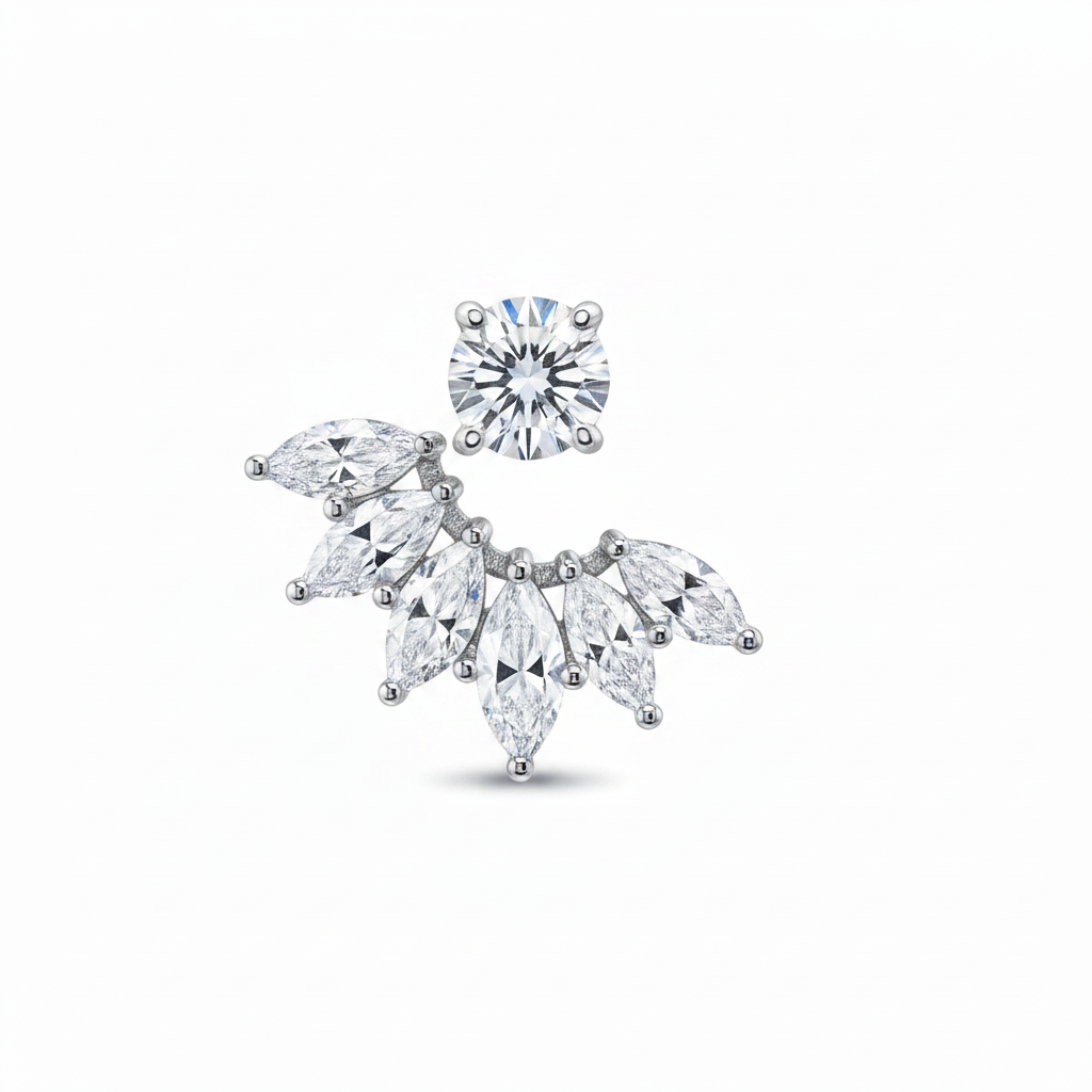 The Hyde Park Diamond Cluster Ear Jackets — Macro