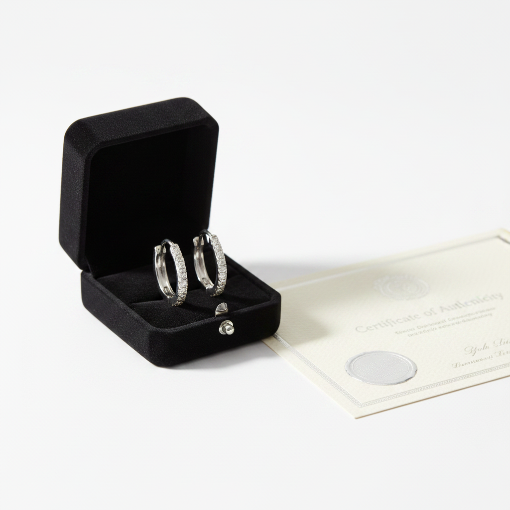 The Marylebone Diamond Huggie Hoop Earrings — Packaging
