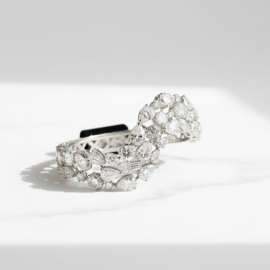 The Notting Hill Multi-Shape Diamond Bracelet — 45° Marble