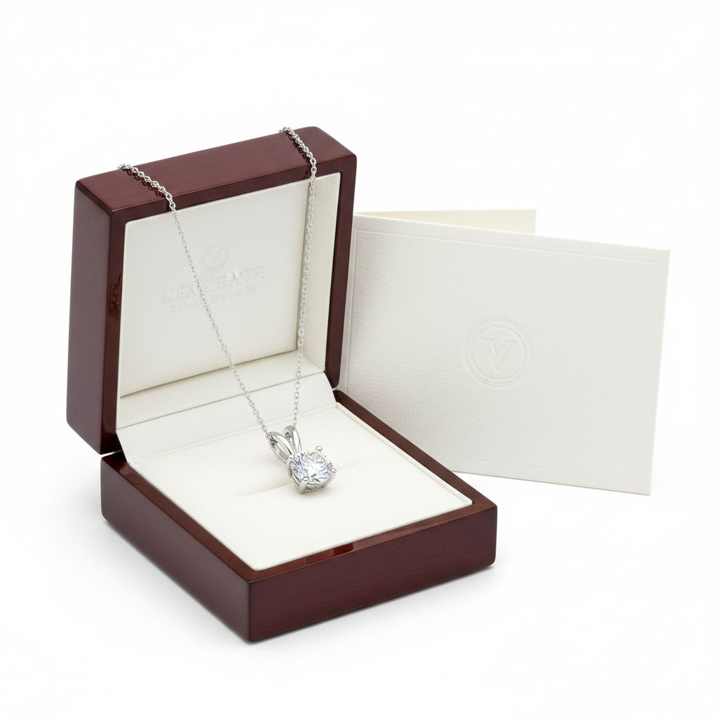 The Regent Diamond Solitaire Pendant Necklace — Packaging