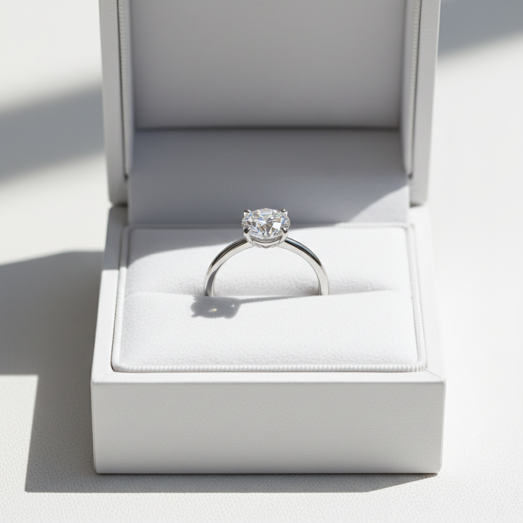 The Windsor Round Brilliant Solitaire Engagement Ring — Gift Box Showcase