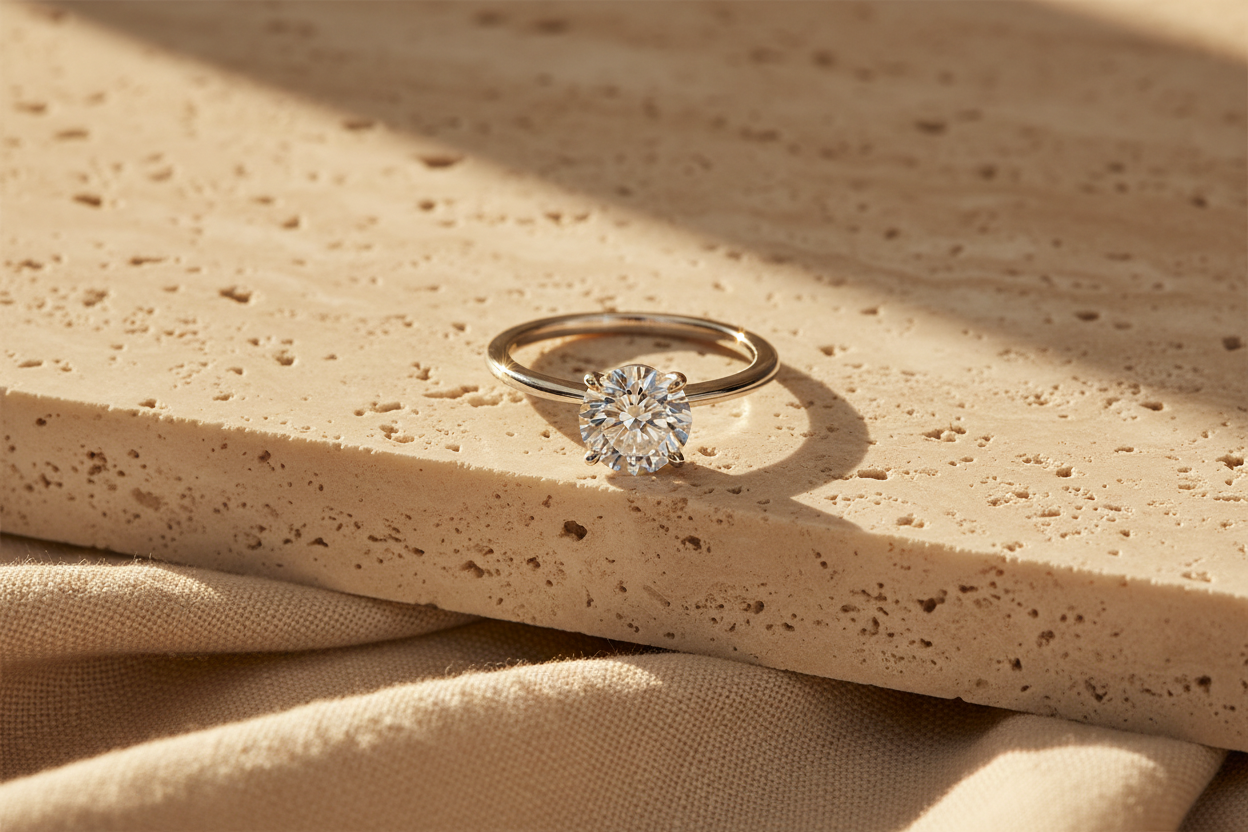 The Windsor Round Brilliant Solitaire Engagement Ring — Lifestyle