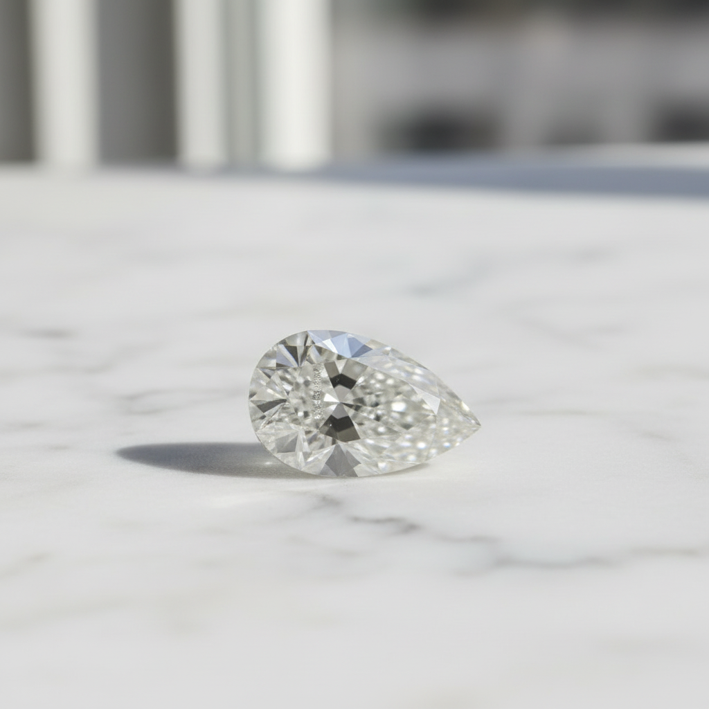 Vanguard Pear Shape Diamond – 45° Marble View