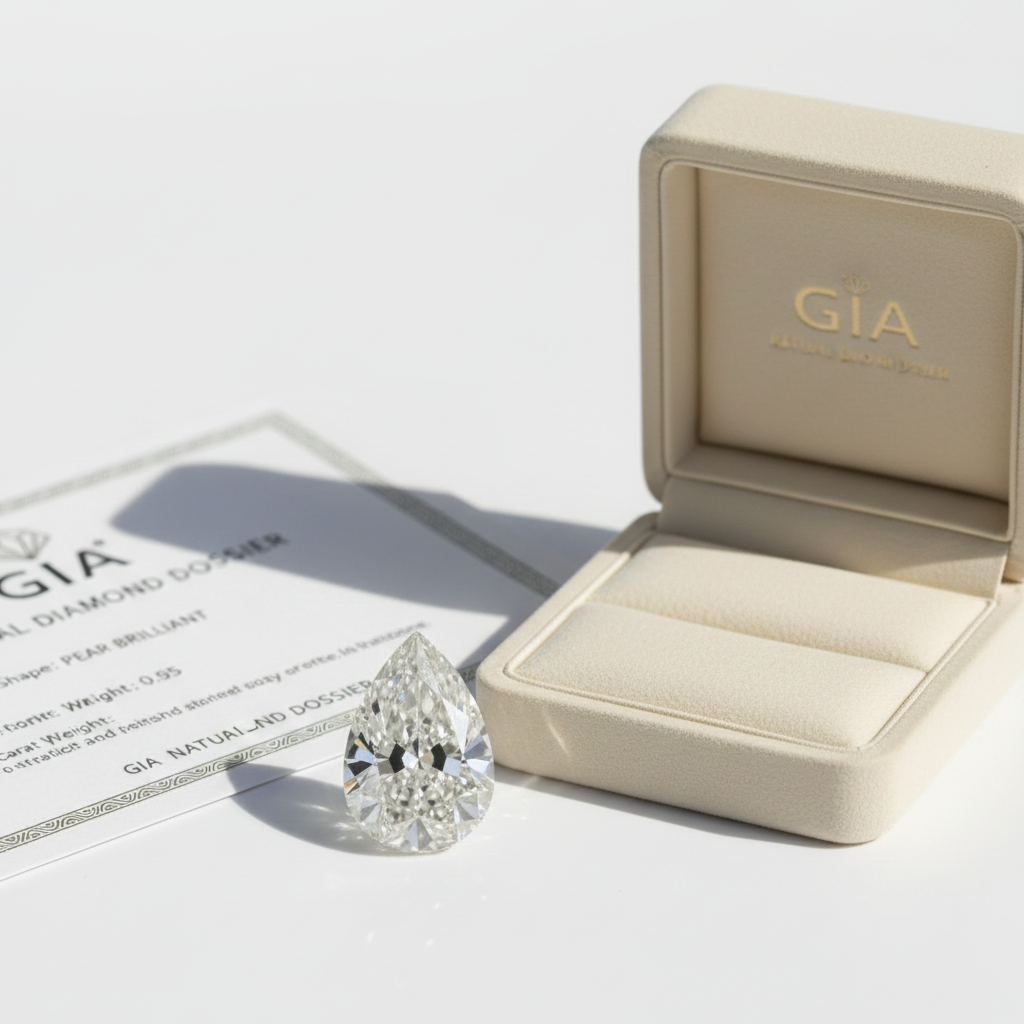 Vanguard Pear Shape Diamond – Box & GIA Certificate